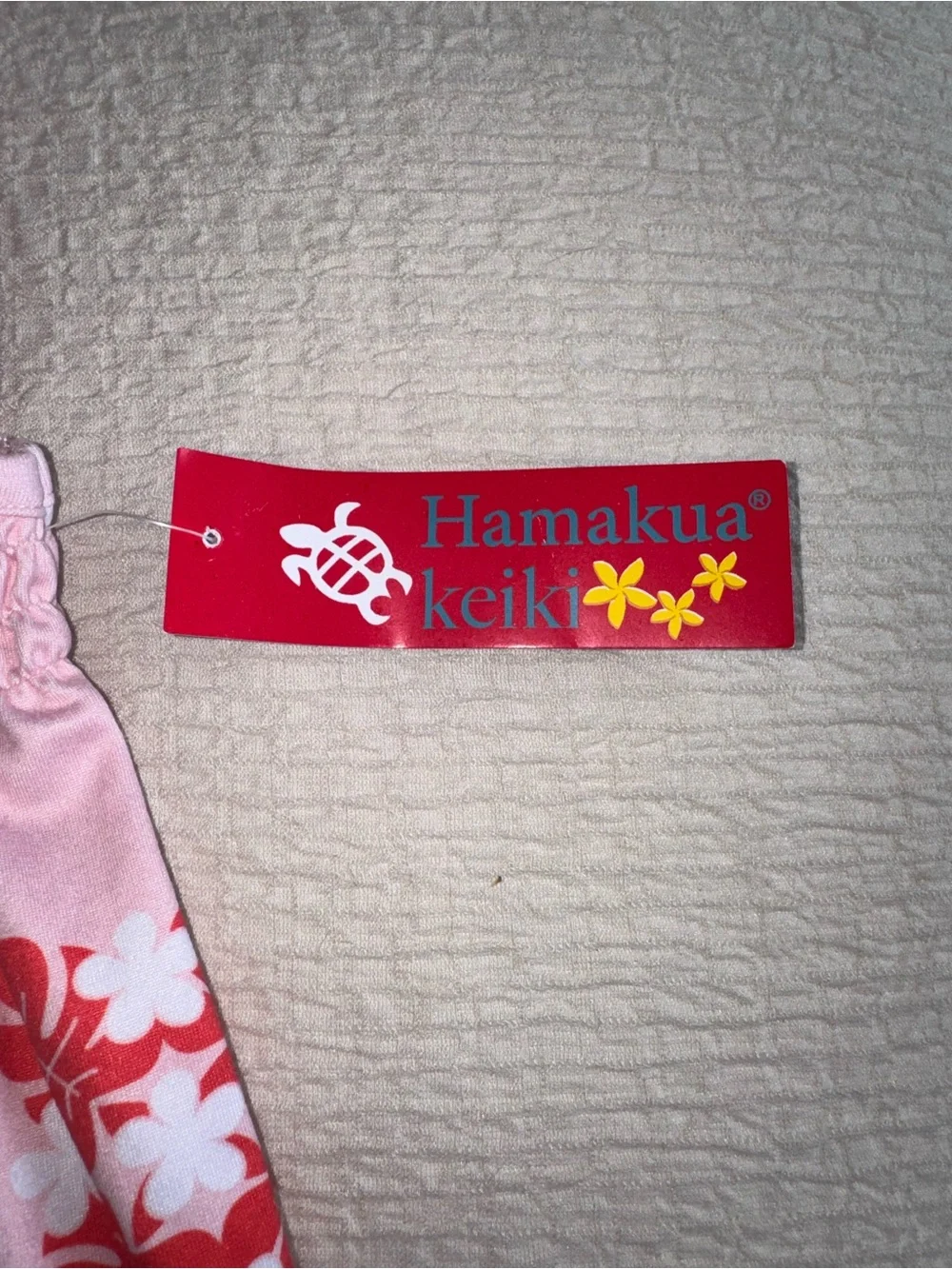 Hamakua Keiki Ohia Print Pink & Red Floral Baby Romper